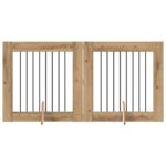 vidaXL Skladacia psia brána so stojanmi 2 pcs Dub artisan 160,5 cm – Obrázok 2