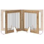 vidaXL Skladacia psia brána so stojanmi 2 pcs Dub artisan 160,5 cm – Obrázok 6