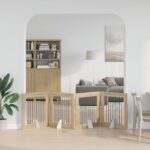vidaXL Skladacia psia brána so stojanmi 4 pcs Dub sonoma 321 cm