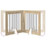 vidaXL Skladacia psia brána so stojanmi 4 pcs Dub sonoma 321 cm – Obrázok 5