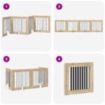 vidaXL Skladacia psia brána so stojanmi 4 pcs Dub sonoma 321 cm – Obrázok 7