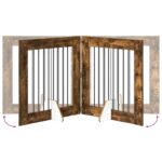 vidaXL Skladacia psia brána so stojanmi 4 pcs Dymový dub 321 cm – Obrázok 5