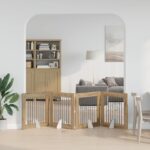 vidaXL Skladacia psia brána so stojanmi 4 pcs Dub artisan 321 cm