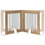 vidaXL Skladacia psia brána so stojanmi 4 pcs Dub artisan 321 cm – Obrázok 5