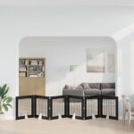 vidaXL Skladacia psia brána so stojanmi 6 pcs Čierny dub 482 cm