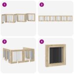 vidaXL Skladacia psia brána so stojanmi 6 pcs Dub sonoma 482 cm – Obrázok 7