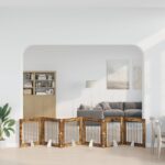 vidaXL Skladacia psia brána so stojanmi 6 pcs Dymový dub 482 cm