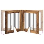 vidaXL Skladacia psia brána so stojanmi 6 pcs Staré drevo 482 cm – Obrázok 6
