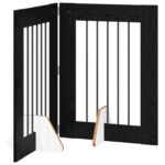vidaXL Skladacia psia brána so stojanmi 2 pcs Čierny dub 120,5 cm – Obrázok 2