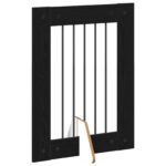 vidaXL Skladacia psia brána so stojanmi 2 pcs Čierny dub 120,5 cm – Obrázok 3