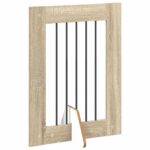 vidaXL Skladacia psia brána so stojanmi 2 pcs Dub sonoma 120,5 cm – Obrázok 3