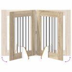 vidaXL Skladacia psia brána so stojanmi 2 pcs Dub sonoma 120,5 cm – Obrázok 6
