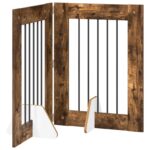 vidaXL Skladacia psia brána so stojanmi 2 pcs Dymový dub 120,5 cm – Obrázok 2