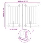 vidaXL Skladacia psia brána so stojanmi 2 pcs Dymový dub 120,5 cm – Obrázok 8