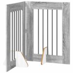 vidaXL Skladacia psia brána so stojanmi 2 pcs Sivá sonoma 120,5 cm – Obrázok 2