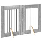 vidaXL Skladacia psia brána so stojanmi 2 pcs Sivá sonoma 120,5 cm – Obrázok 3