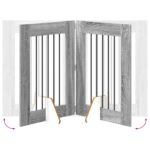 vidaXL Skladacia psia brána so stojanmi 2 pcs Sivá sonoma 120,5 cm – Obrázok 7