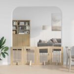 vidaXL Skladacia psia brána so stojanmi 4 pcs Dub sonoma 241 cm