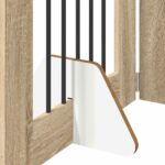 vidaXL Skladacia psia brána so stojanmi 4 pcs Dub sonoma 241 cm – Obrázok 4