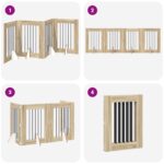 vidaXL Skladacia psia brána so stojanmi 4 pcs Dub sonoma 241 cm – Obrázok 9