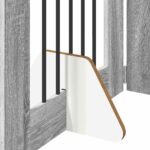 vidaXL Skladacia psia brána so stojanmi 4 pcs Sivá sonoma 241 cm – Obrázok 4