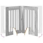 vidaXL Skladacia psia brána so stojanmi 4 pcs Sivá sonoma 241 cm – Obrázok 5
