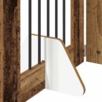 vidaXL Skladacia psia brána so stojanmi 4 pcs Staré drevo 241 cm – Obrázok 4