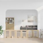 vidaXL Skladacia psia brána so stojanmi 6 pcs Dub sonoma 362 cm