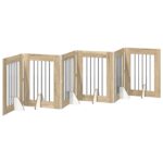 vidaXL Skladacia psia brána so stojanmi 6 pcs Dub sonoma 362 cm – Obrázok 12