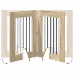 vidaXL Skladacia psia brána so stojanmi 6 pcs Dub sonoma 362 cm – Obrázok 5