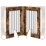 vidaXL Skladacia psia brána so stojanmi 6 pcs Dymový dub 362 cm – Obrázok 5