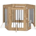 vidaXL Skladacia psia brána so stojanmi 6 pcs Dub artisan 362 cm – Obrázok 2