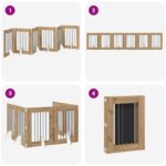 vidaXL Skladacia psia brána so stojanmi 6 pcs Dub artisan 362 cm – Obrázok 8