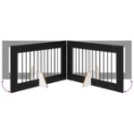 vidaXL Skladacia psia brána so stojanmi 2 pcs Čierny dub 200,5 cm – Obrázok 6