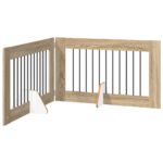 vidaXL Skladacia psia brána so stojanmi 2 pcs Dub sonoma 200,5 cm – Obrázok 2