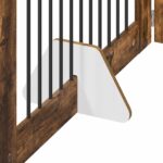 vidaXL Skladacia psia brána so stojanmi 2 pcs Dymový dub 200,5 cm – Obrázok 5