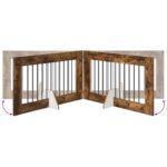 vidaXL Skladacia psia brána so stojanmi 2 pcs Dymový dub 200,5 cm – Obrázok 6