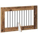 vidaXL Skladacia psia brána so stojanmi 2 pcs Staré drevo 200,5 cm – Obrázok 3