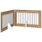 vidaXL Skladacia psia brána so stojanmi 2 pcs Dub artisan 200,5 cm – Obrázok 9