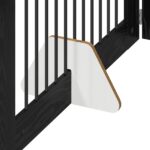 vidaXL Skladacia psia brána so stojanmi 4 pcs Čierny dub 401 cm – Obrázok 4