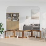 vidaXL Skladacia psia brána so stojanmi 4 pcs Staré drevo 401 cm