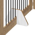 vidaXL Skladacia psia brána so stojanmi 4 pcs Dub artisan 401 cm – Obrázok 4
