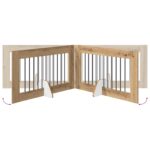 vidaXL Skladacia psia brána so stojanmi 4 pcs Dub artisan 401 cm – Obrázok 5