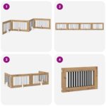 vidaXL Skladacia psia brána so stojanmi 4 pcs Dub artisan 401 cm – Obrázok 7