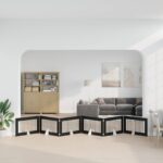 vidaXL Skladacia psia brána so stojanmi 6 pcs Čierny dub 602 cm