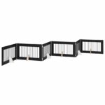 vidaXL Skladacia psia brána so stojanmi 6 pcs Čierny dub 602 cm – Obrázok 11