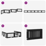 vidaXL Skladacia psia brána so stojanmi 6 pcs Čierny dub 602 cm – Obrázok 7