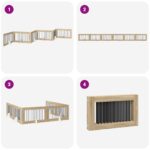 vidaXL Skladacia psia brána so stojanmi 6 pcs Dub sonoma 602 cm – Obrázok 7