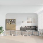 vidaXL Skladacia psia brána so stojanmi 6 pcs Sivá sonoma 602 cm
