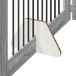 vidaXL Skladacia psia brána so stojanmi 6 pcs Sivá sonoma 602 cm – Obrázok 4